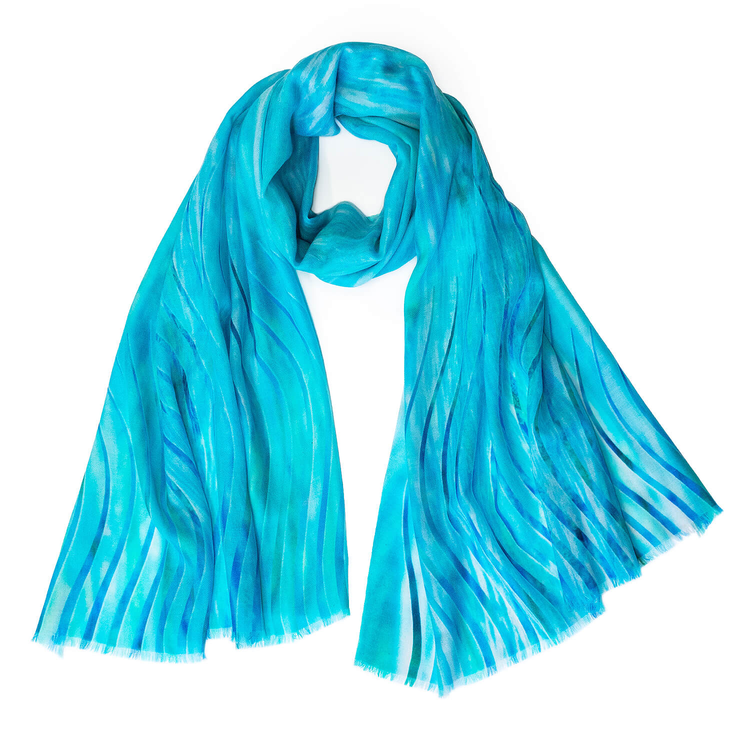 florida aqua blue luxury merino wool & cashmere scarf