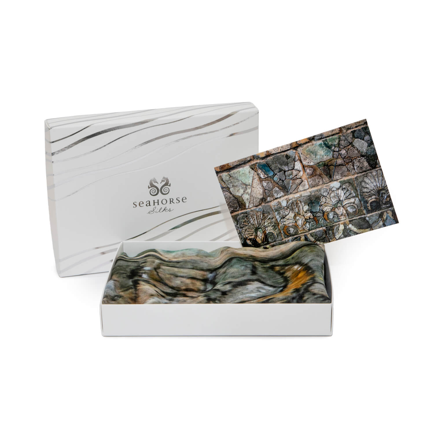 fresco gift box wearable art silk scarf by seahorse silks