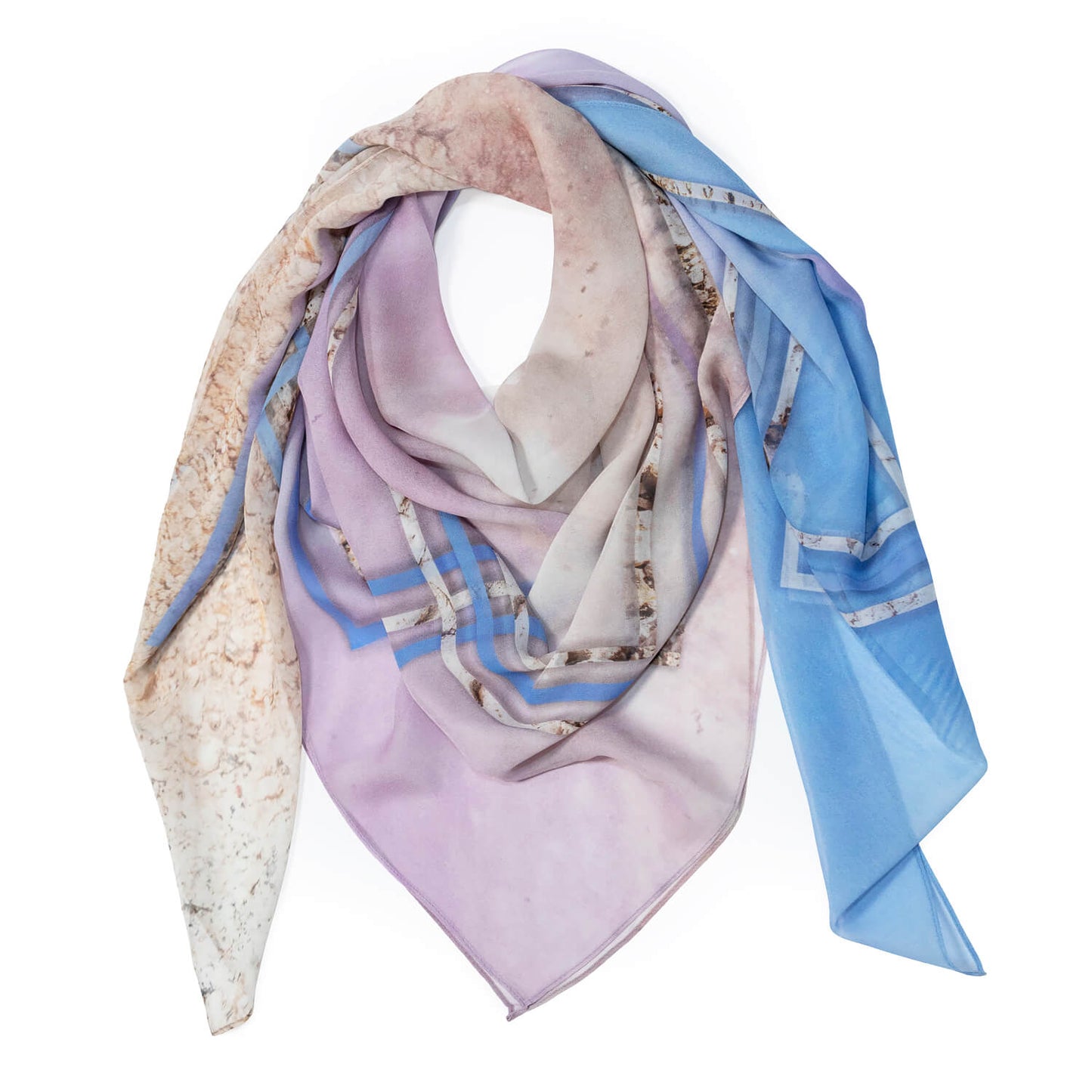 salt lake pastel colours square silk georgette scarf
