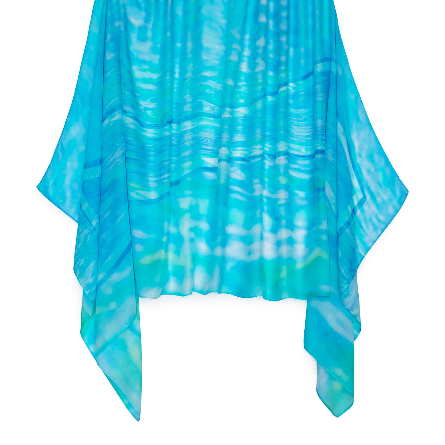 florida aqua wearable art scarf pashmina by seahorse silks