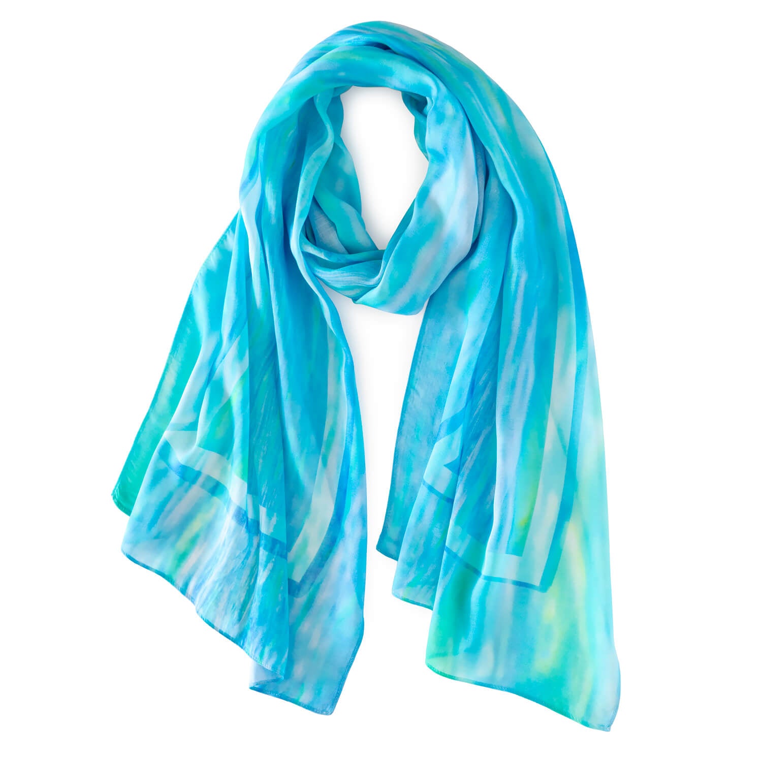 florida aqua wearable art scarf by seahorse silks