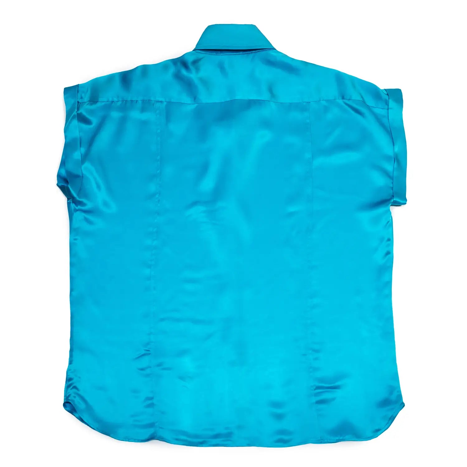 back view aqua essential silk shirt by seahorse silks australia