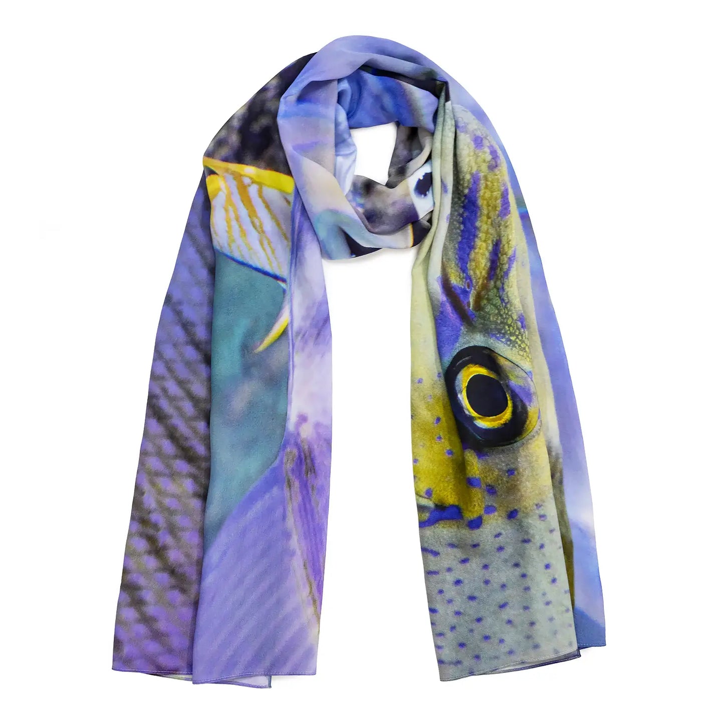 SEA aquarium silk scarf by seahorse silks