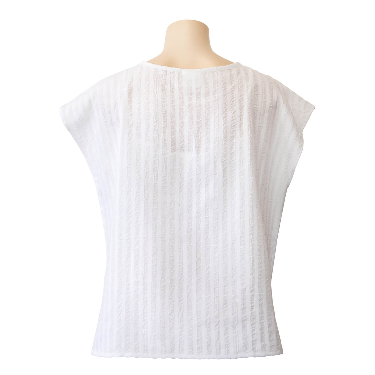 back view beaches white cotton loose top by seahorse silks