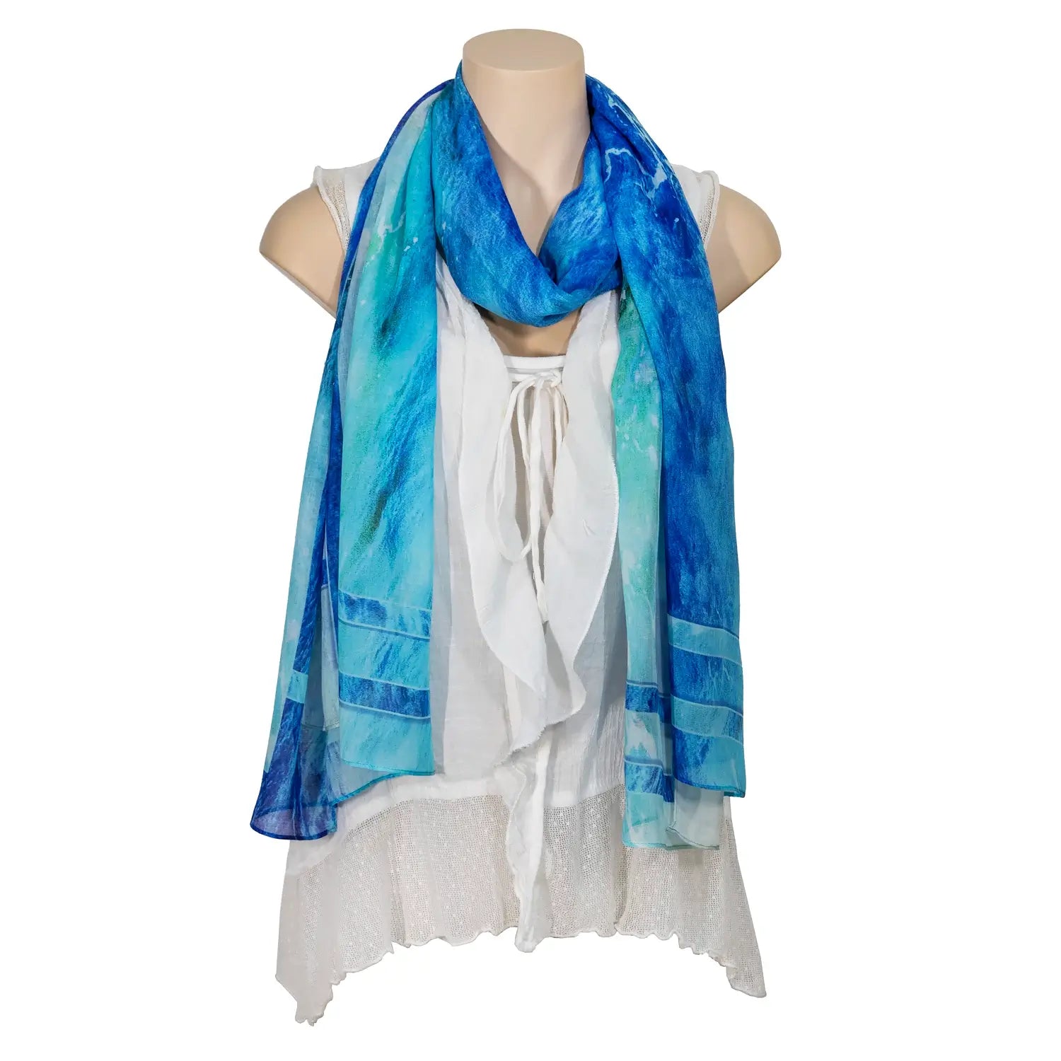 barchetta fashion scarf by seahorse silks with white vest