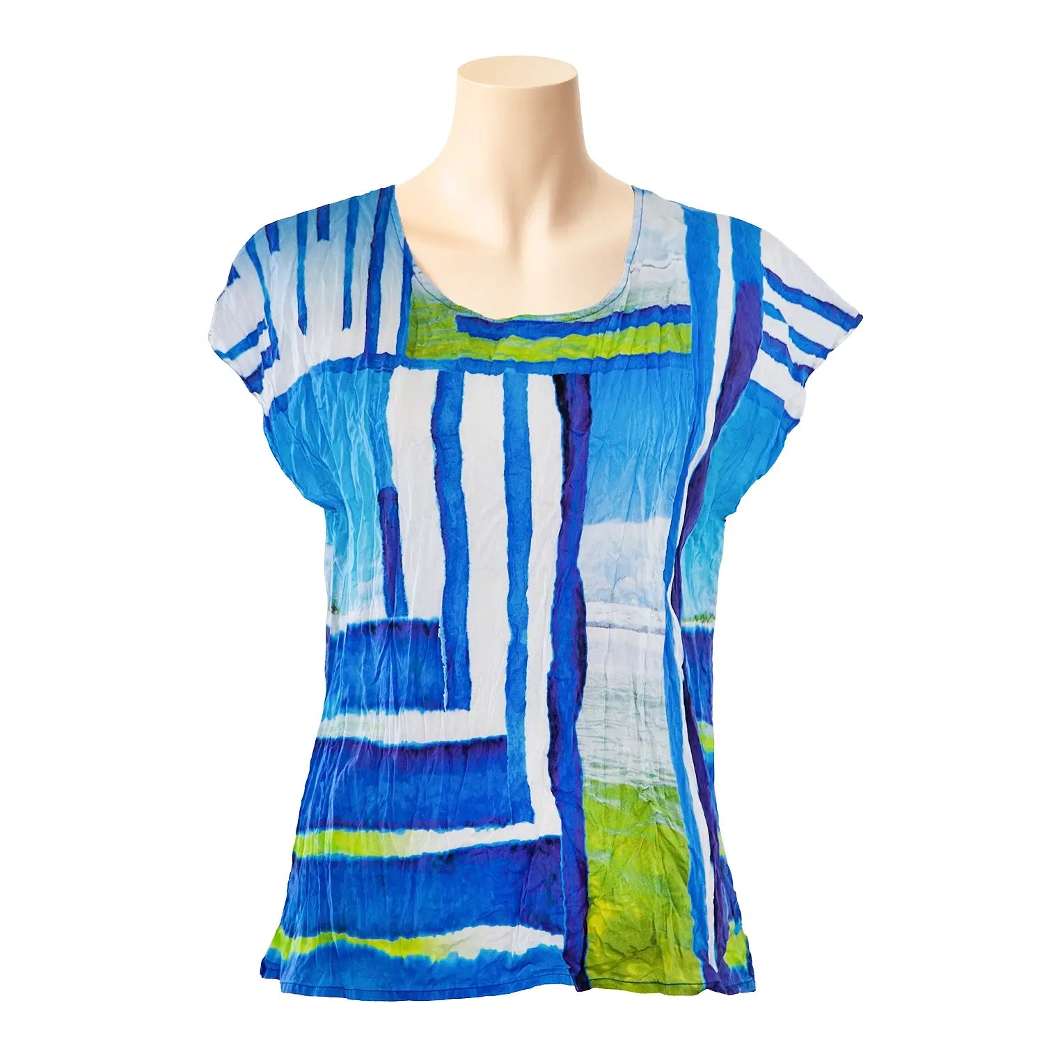 summer silk cotton top showing crumpled look by seahorse silks