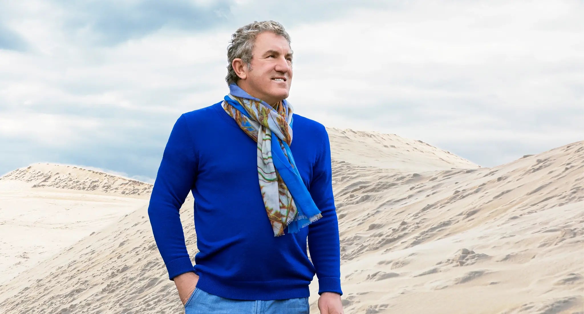 blue wool cashmere mens scarf buy online at seahorse silks australia