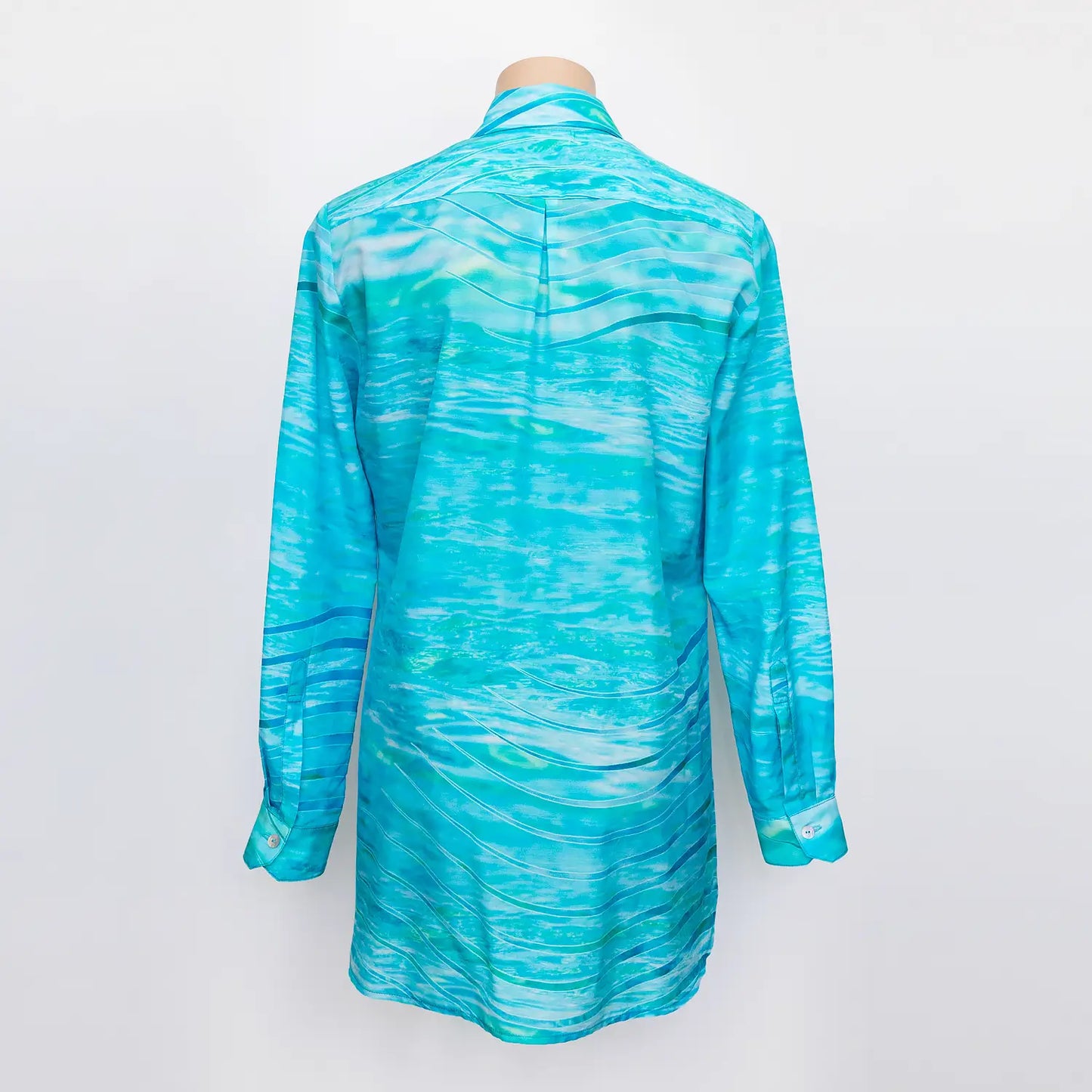 back view florida silk cotton ladies long sleeve shirt by seahorse silks australia