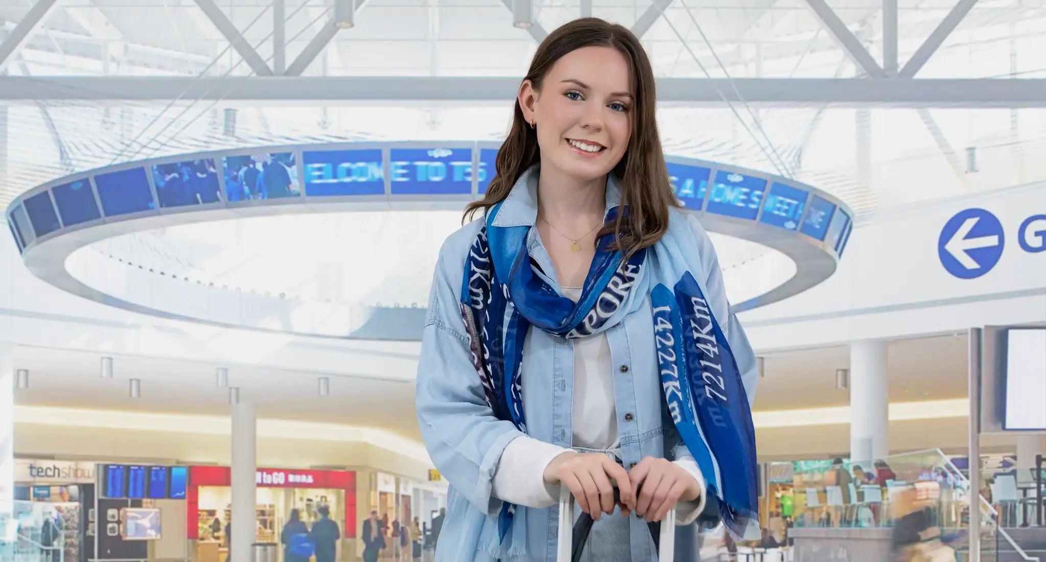 shop online at seahorse silks blue lets travel fashion scarf