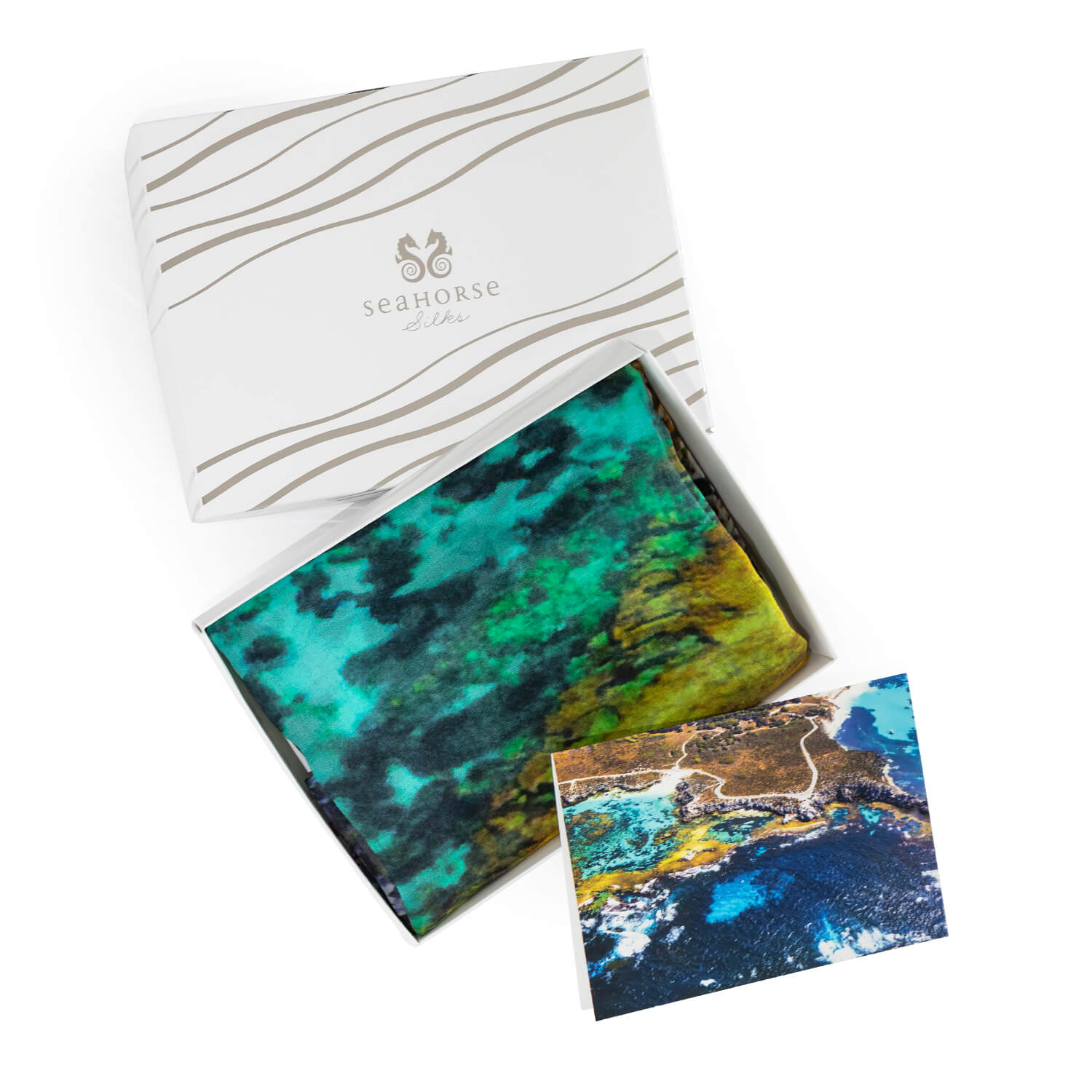 rotto reef silk scarf by seahorse silks with gift box