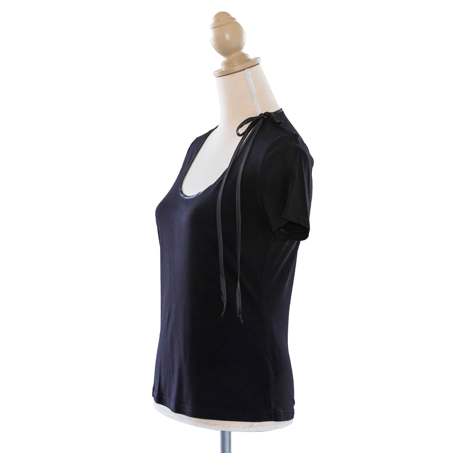 ebony black jersey top LHS by seahorse silks