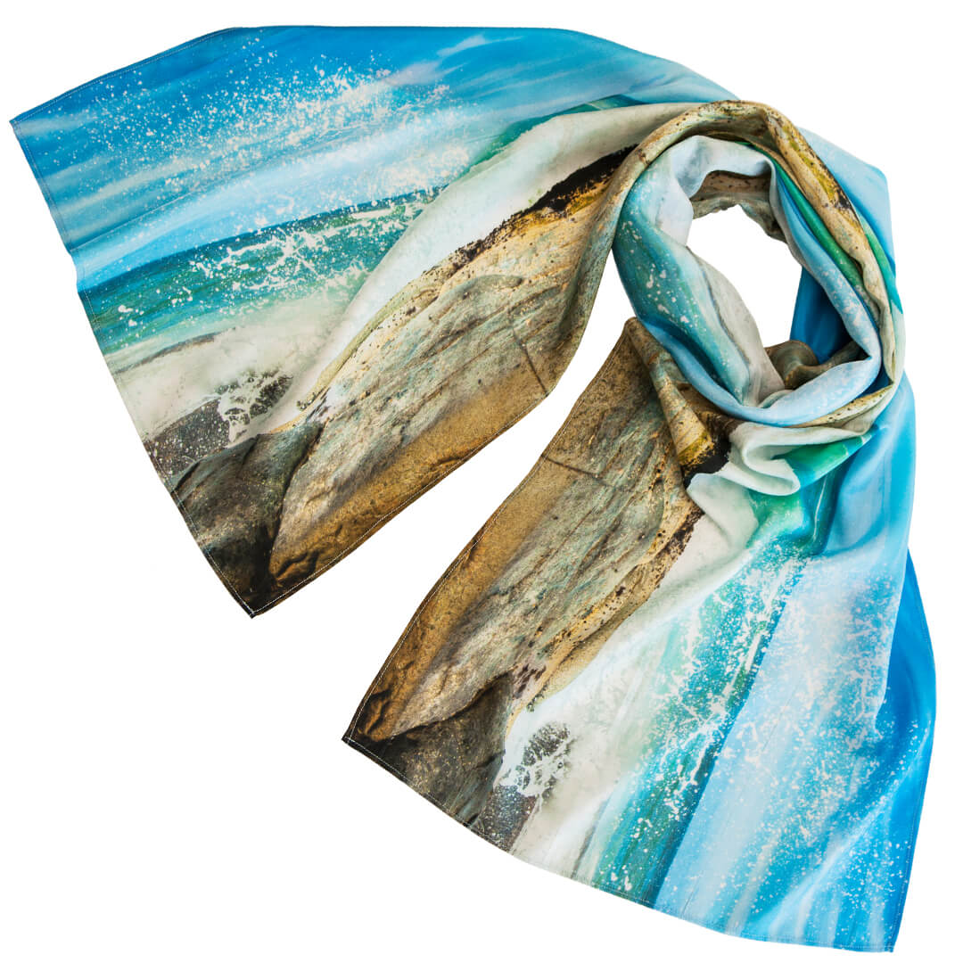 splash wearable art silk scarf by seahorse silks