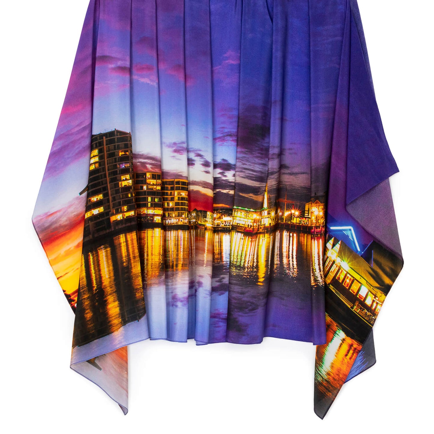 dusk on the inlet silk scarf pashmina by seahorse silks