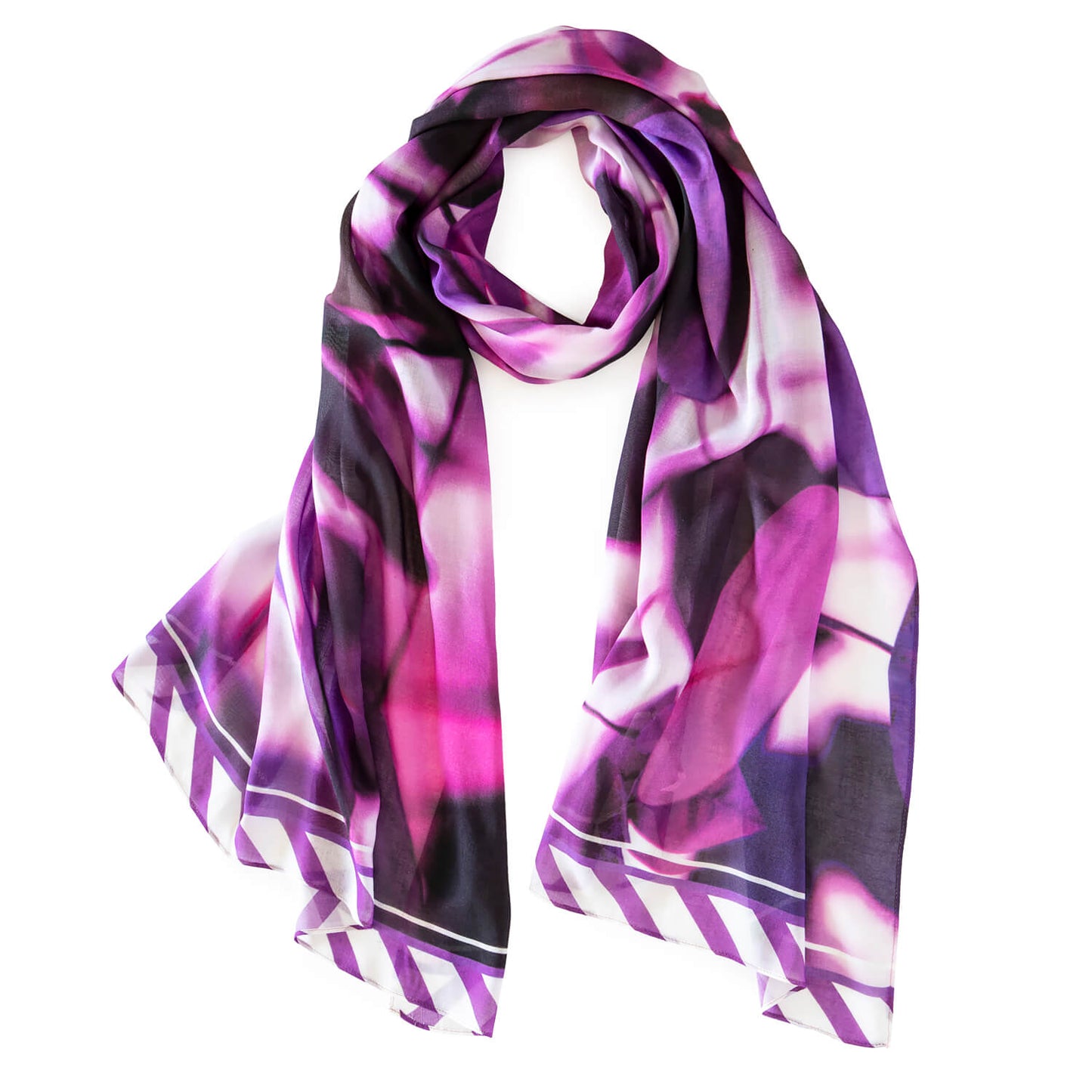 leaves of deep purple fashion scarf by seahorse silks