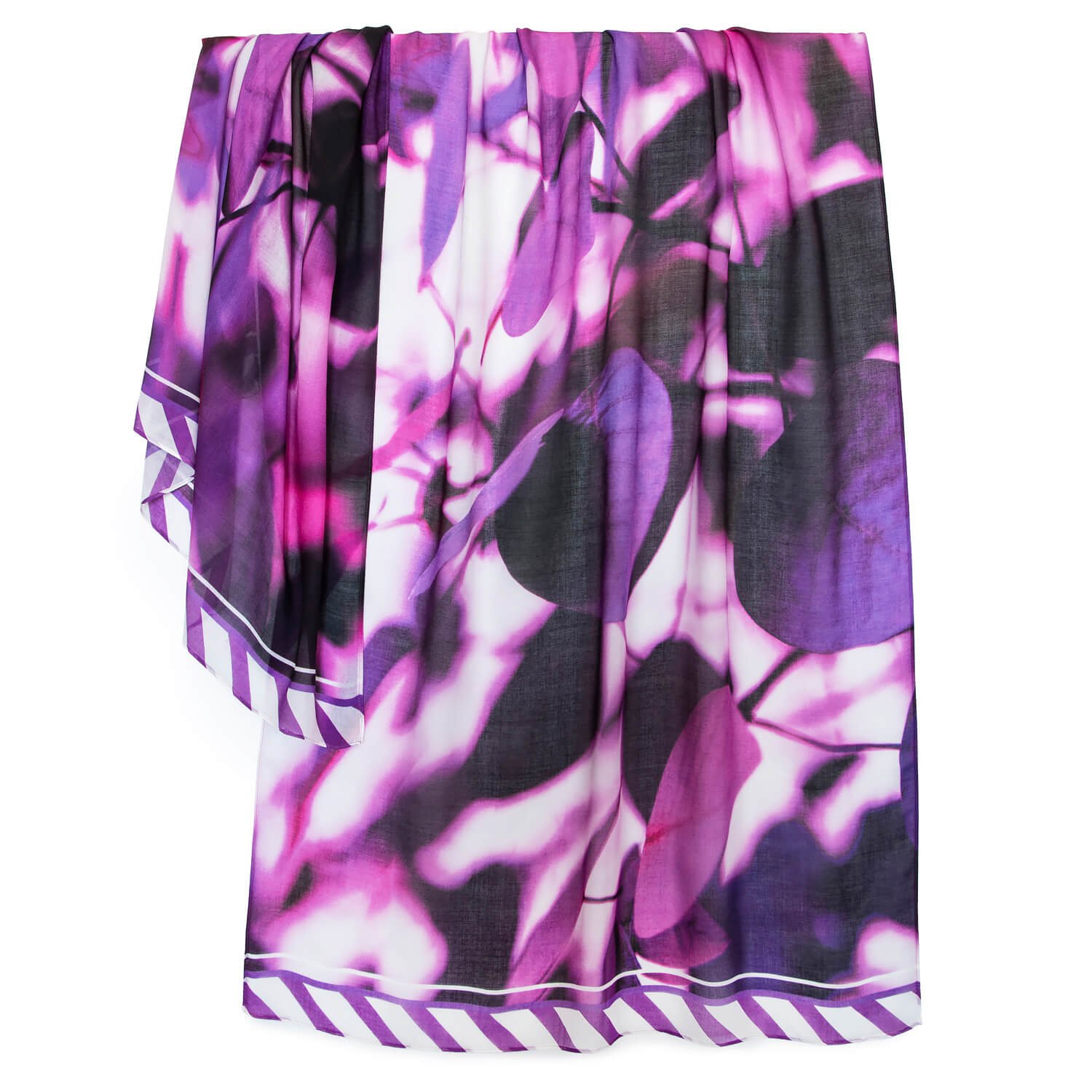 leaves of deep purple wearable art scarf by seahorse silks