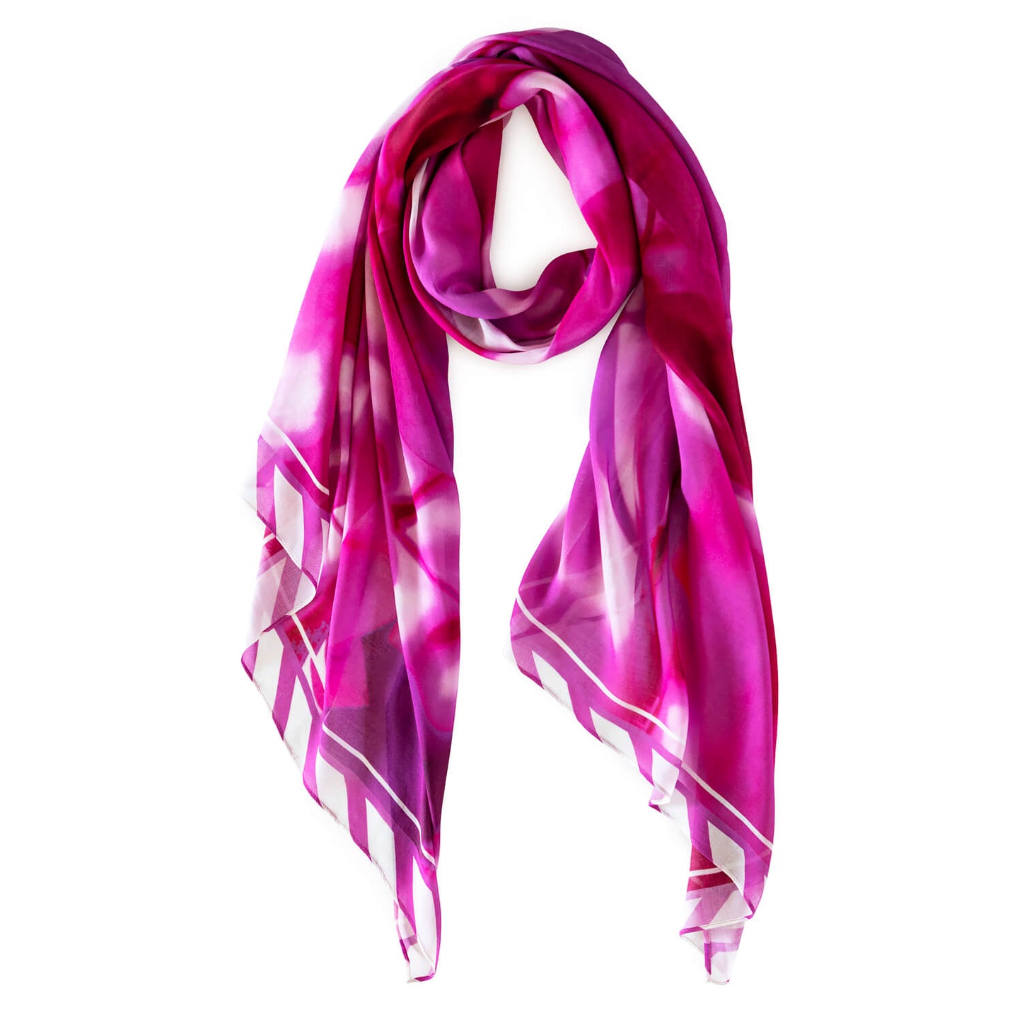 leaves of hot pink fashion scarf by seahorse silks