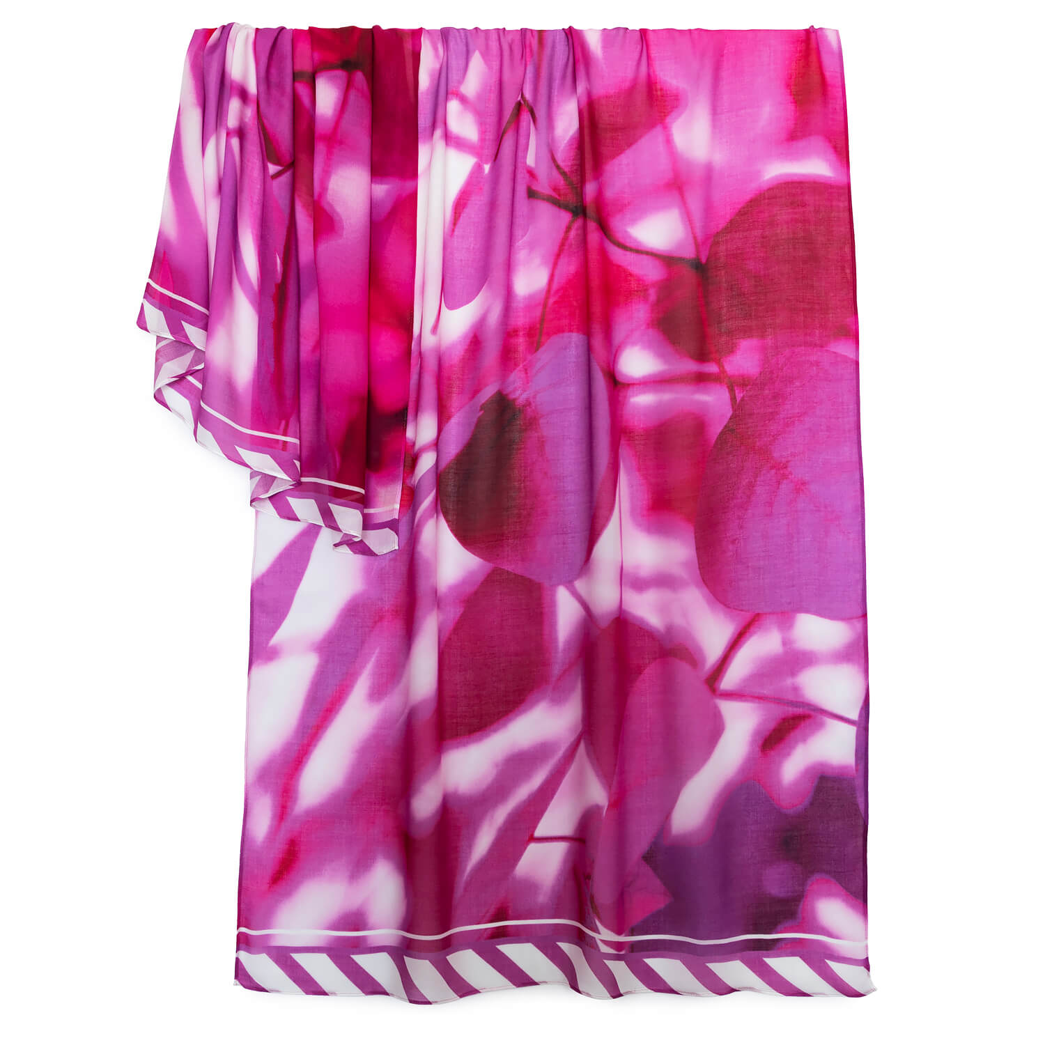 leaves of hot pink design scarf by seahorse silks