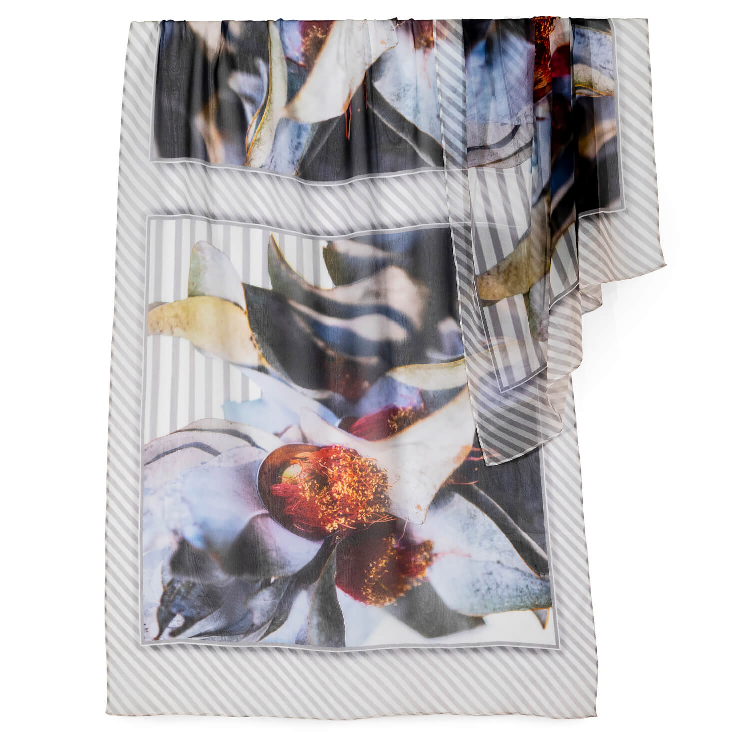 macrocarpa large silk scarf - wearable art floral design
