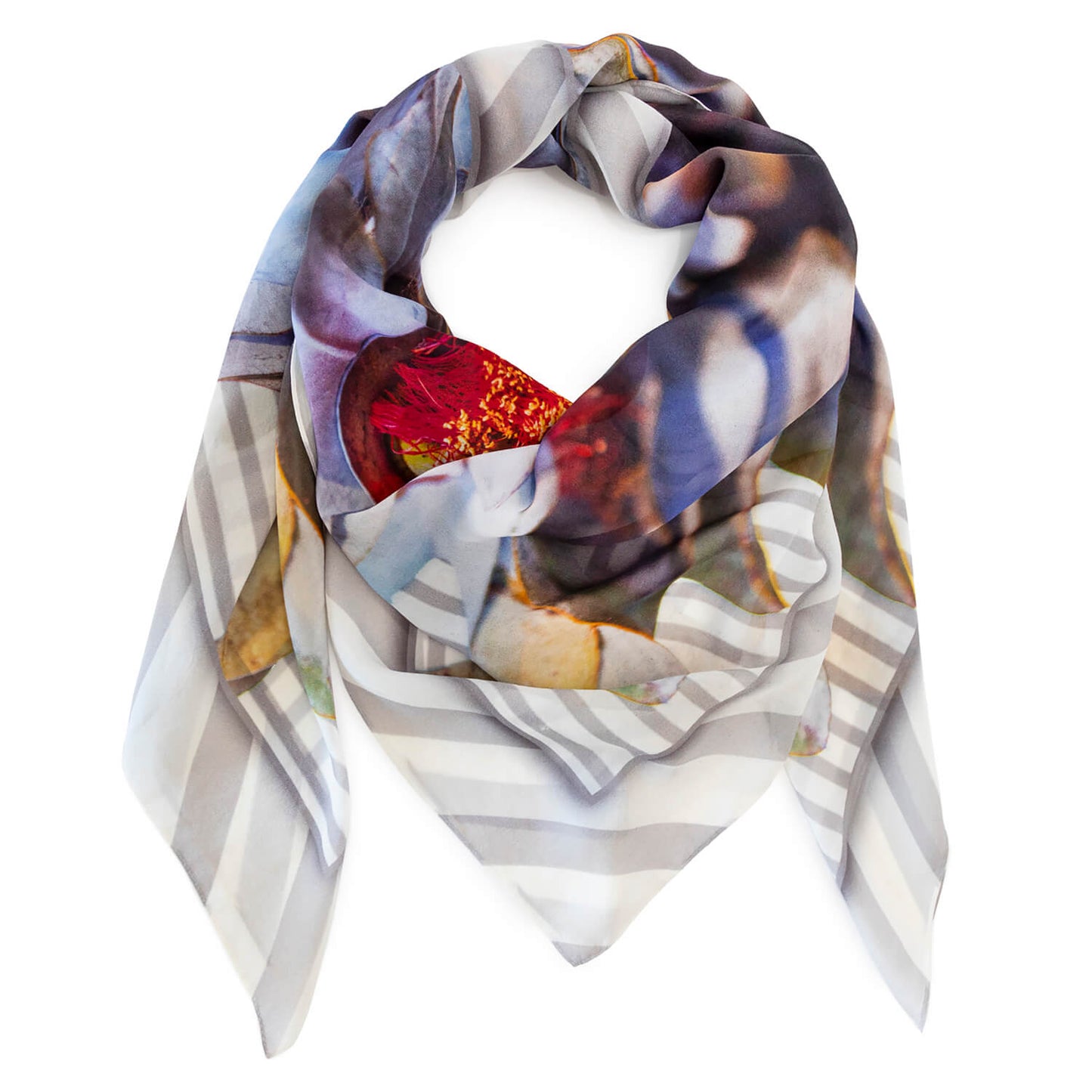macrocarpa square silk georgette scarf by seahorse silks