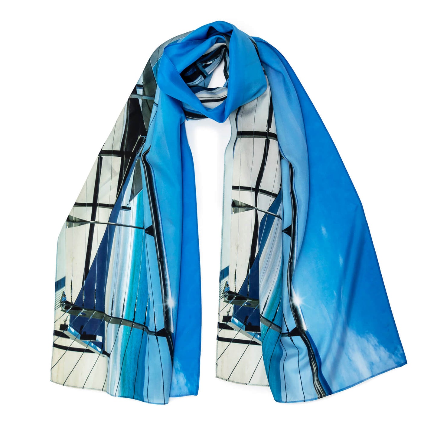 wearable art silk scarf Mooloo View by seahorse silks