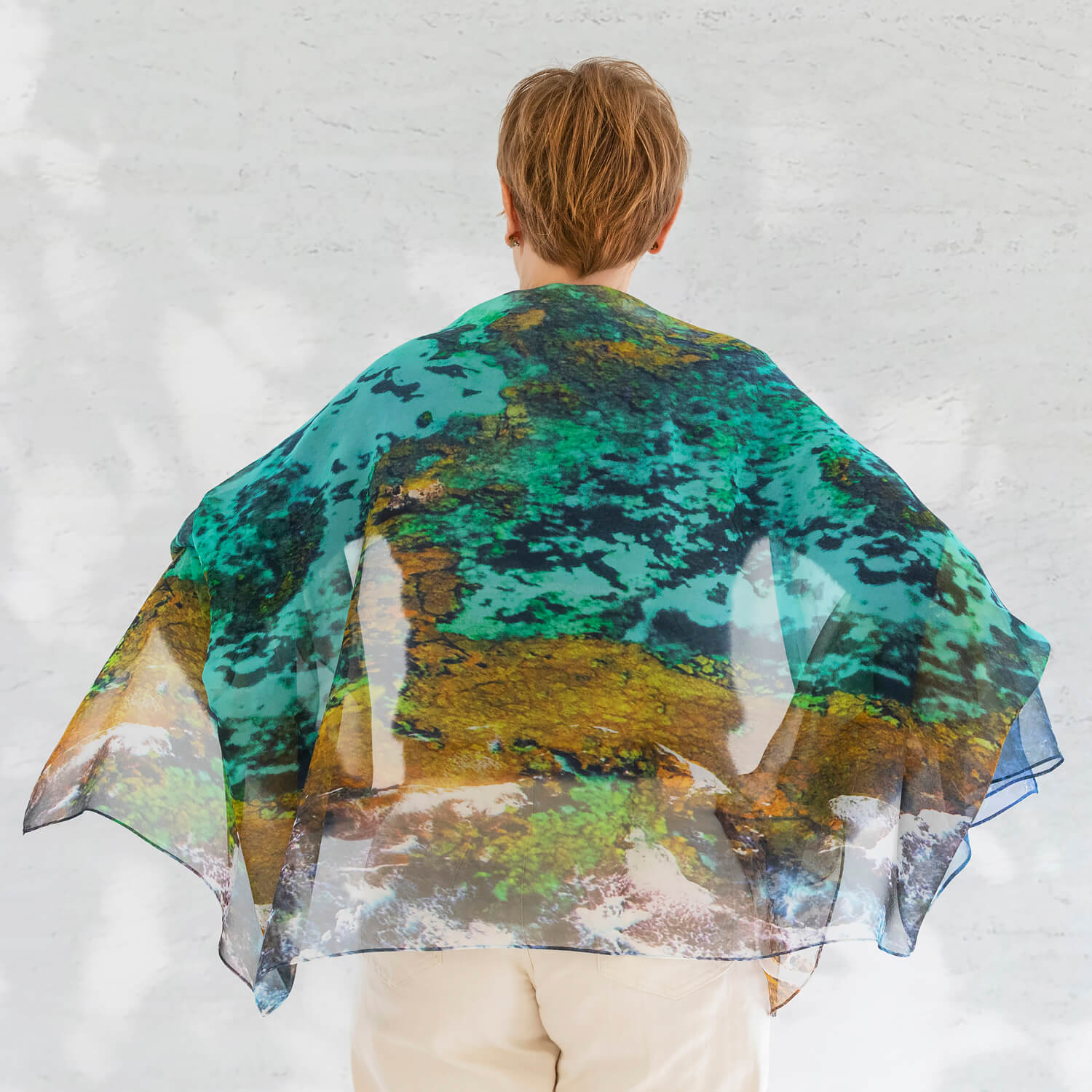 rotto reef wearable art silk georgette scarf pashmina wrap