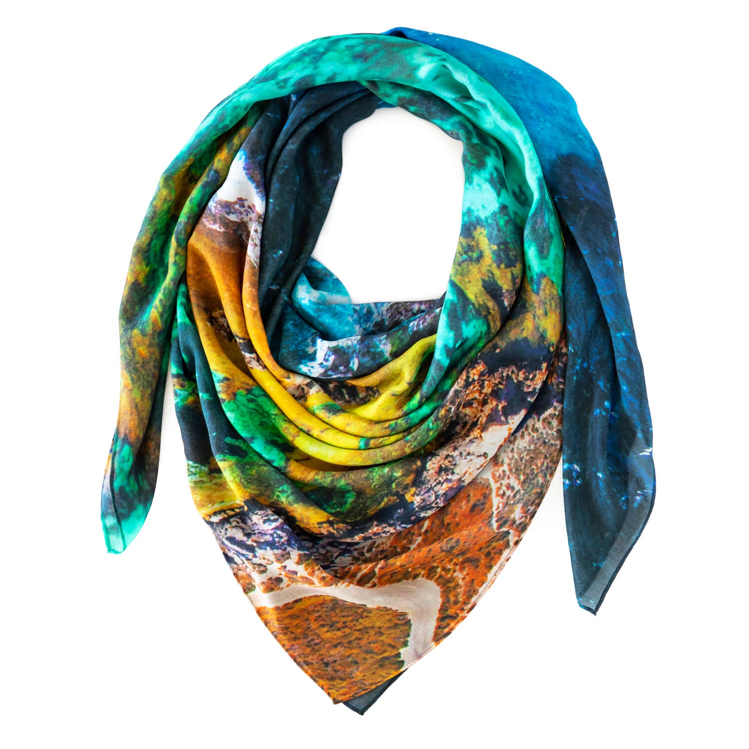rotto reef large square wearable art scarf