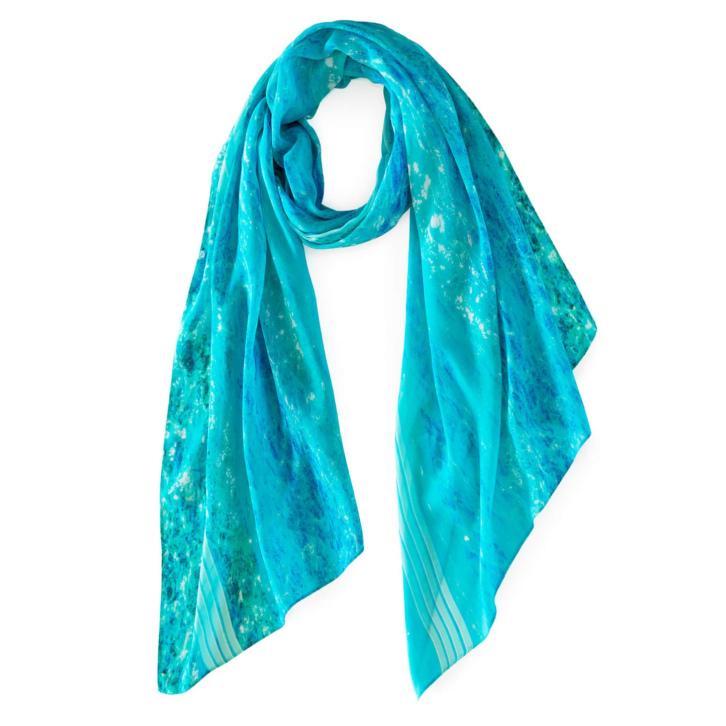 turquoise bay aqua blue scarf by seahorse silks