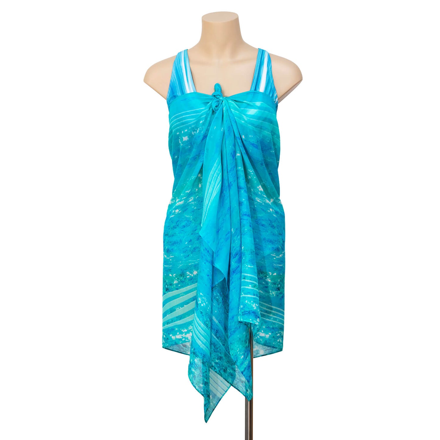 turquoise bay blue scarf sarong beach coverup by seahorse silks