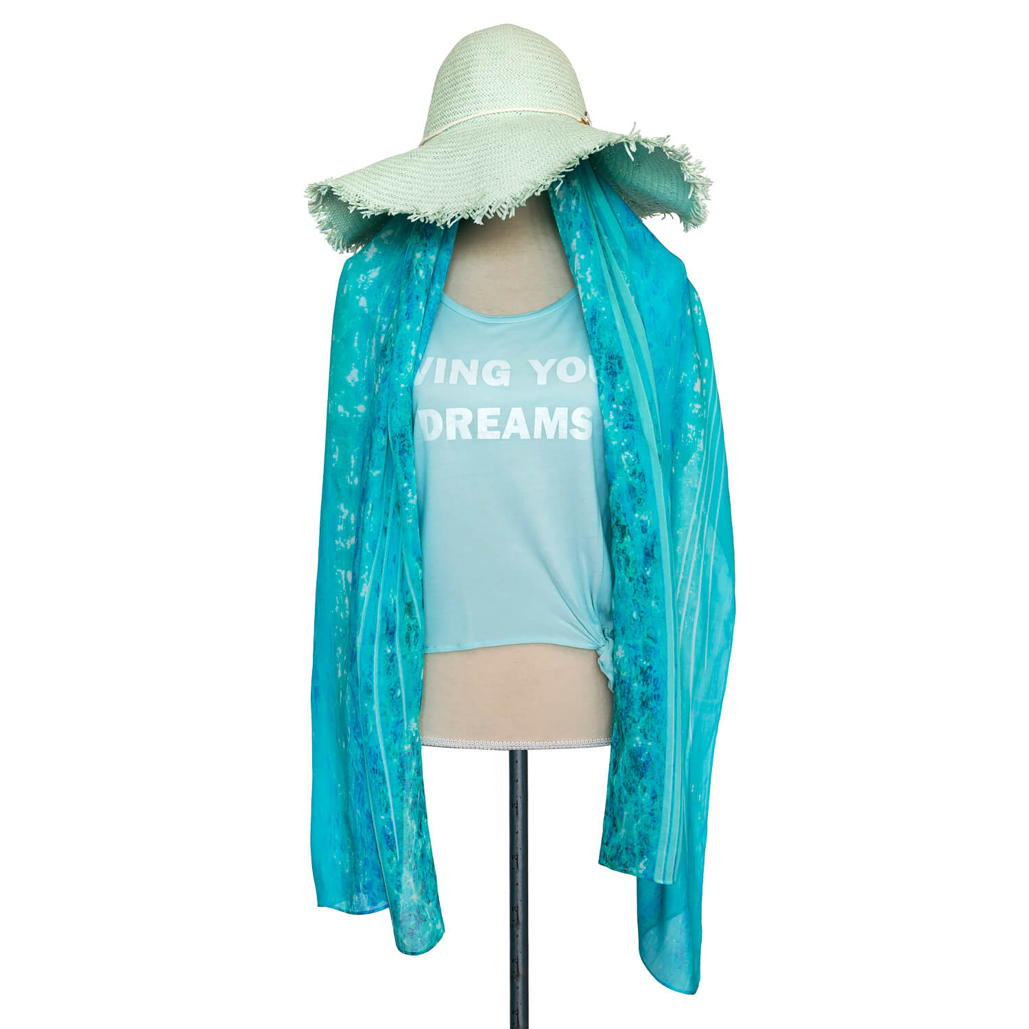 turquoise bay scarf as beach cover up by seahorse silks
